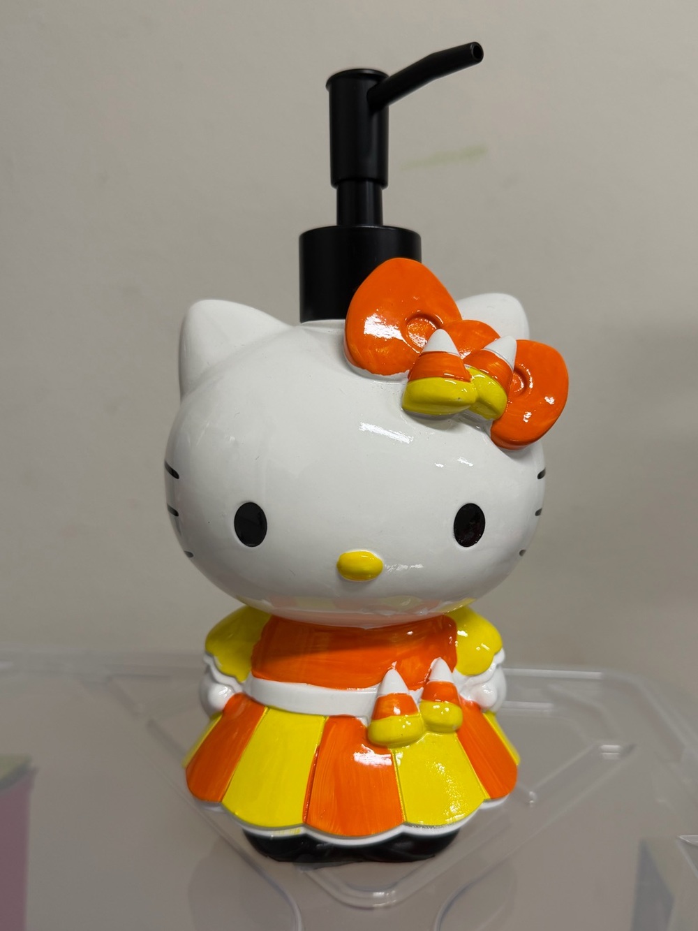 New Sanrio Hello Kitty Halloween Soap Dispenser, Orange/ Yellow Dress Style